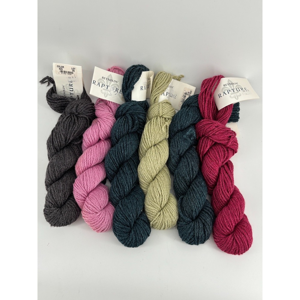 Reynolds Rapture Yarn 6 Skeins 50% Silk 50% Wool Discontinued USA 432 Yards